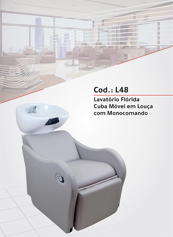 L48 Lavatório Florida com Cuba Móvel em Louça - Com Monocomando Água Quente | Fria