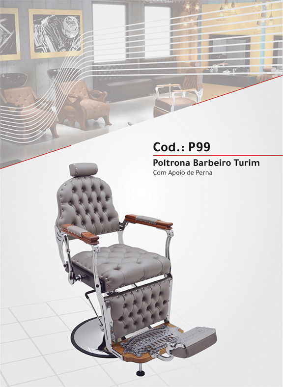 Cadeira Poltrona Hidráulica Barbeiro Grécia - Fabricante: Darus Design -  Cor: Preto Acetinado