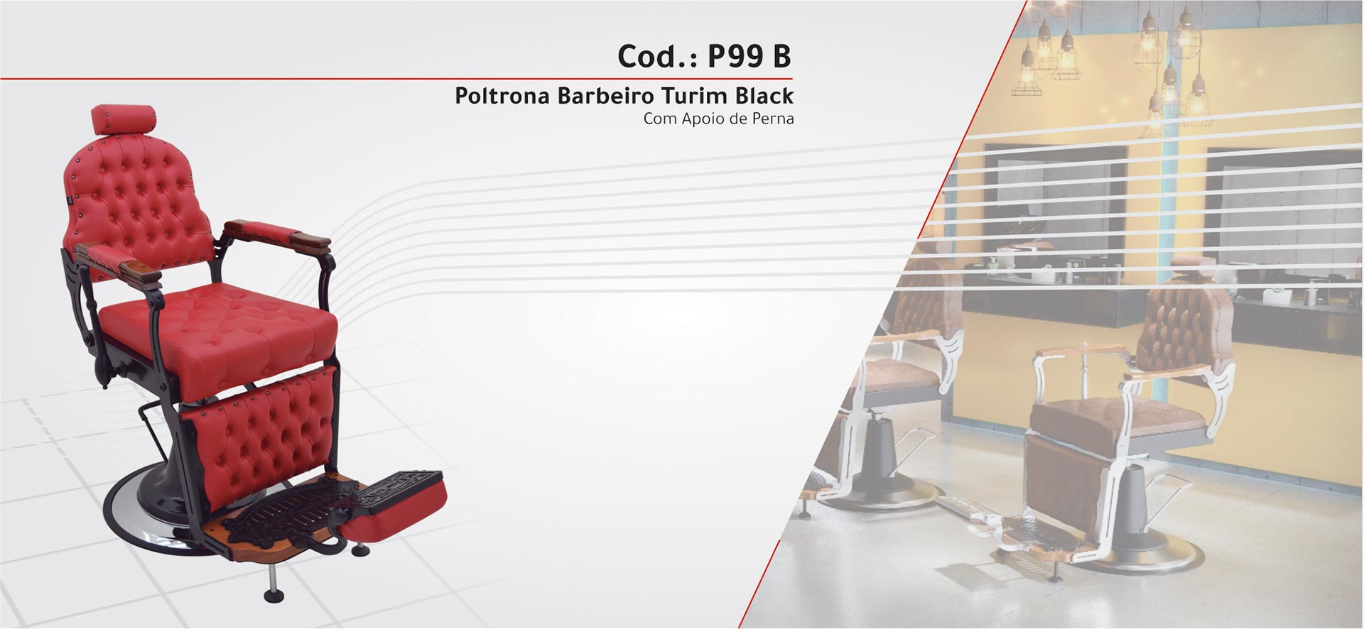 P99-B - Poltrona Barbeiro Turim Black