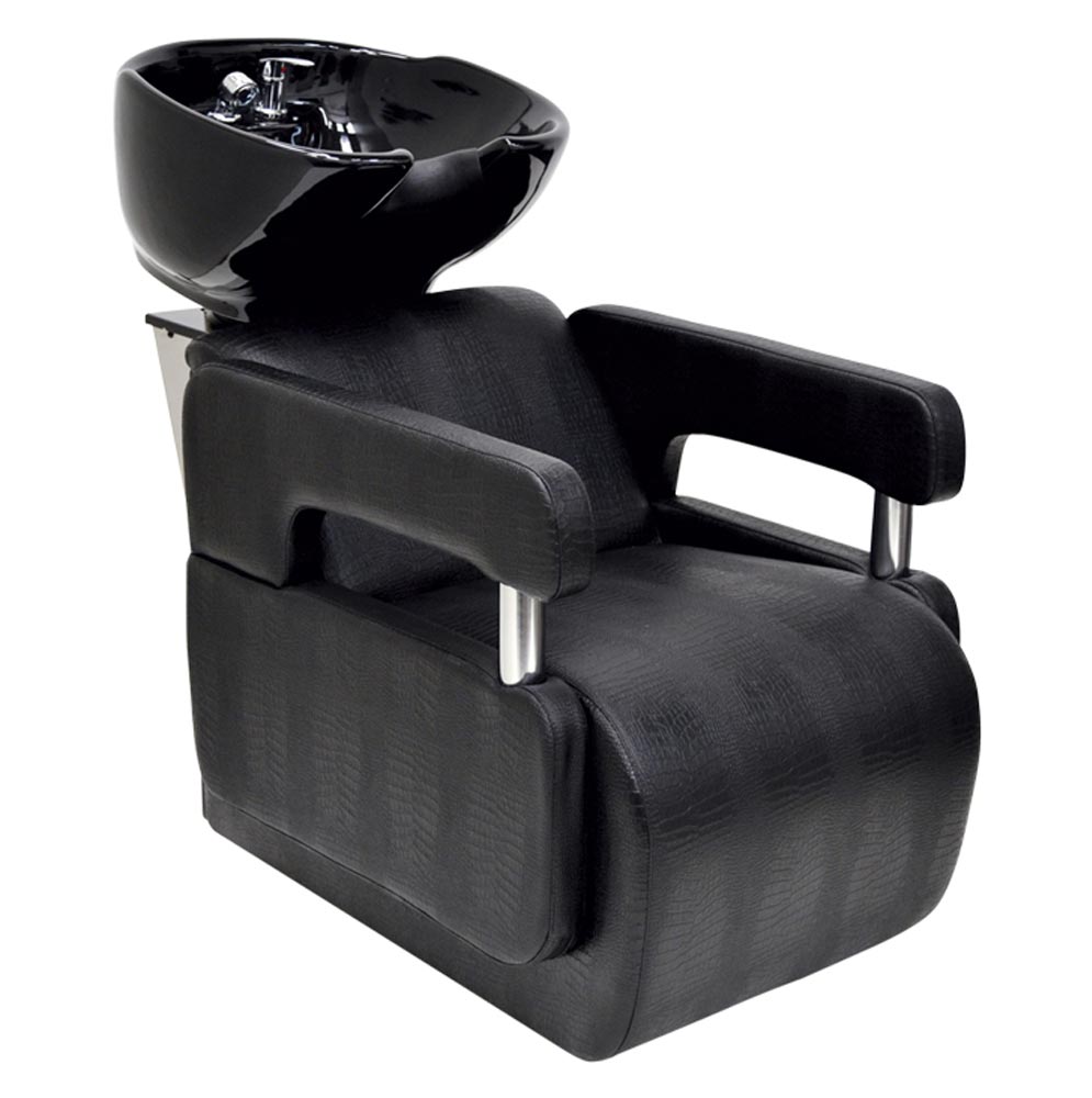 Cadeira Poltrona Barbeiro Arizona Com Apoio De Perna - Fabricante: Darus  Design - Cor: Preto Croco